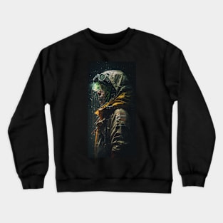 Cyberpunk Teen in the rain Crewneck Sweatshirt